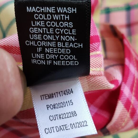 Torrid Pink and Yellow Plaid Button Down Shirt - Picture 8 of 13